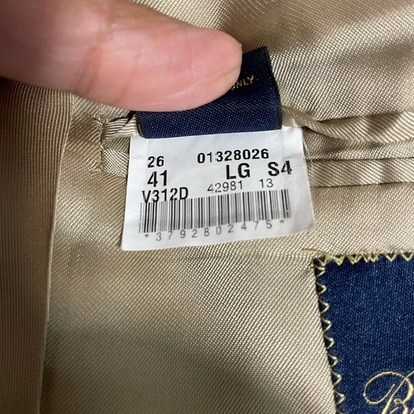 Brooks Brothers Loro Piano Wool Blazer Houndstooth Beige Sport Coat Size 41L